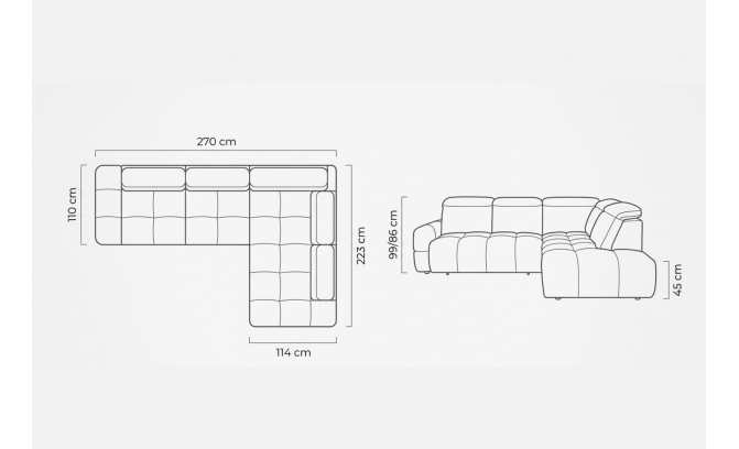 Stūra dīvāns MATEO L